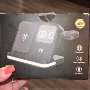 Black Wireless 7 in one Charging Station with LED Display